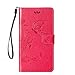 Produktbild Samsung S4 Mini Hülle, SpiritSun Ledertasche Schutzhülle für Samsung Galaxy S4 Mini i9190 Folio PU Leder Tasche Case Cover Bookstyle mit Standfunktion und Kredit Kartenfächer (Schmetterling und Blume, Rosa)