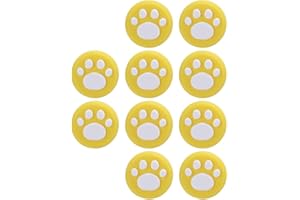 YOUTHINK Thumb Grip Caps, 6PCS Silicone Joystick Rocker Cap White Paw on Yellow Universal Cat Paw Cover for Switch/Switch Lite