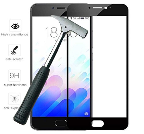 Protector de Cristal Templado Negro Meizu M3 Note Completo Cubre todo