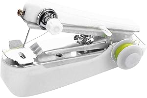 TONSEE HAUSHALT & WOHNEN Tonsee Mini Nähmaschine Tragbare Handnähmaschine DIY Handheld Nähmaschine für Kleidung Vorhang DIY Reisenutzung Haushalt Kindertuch Gewebe (Weiß)