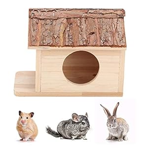 Casa del hámster Cabaña del hámster de Madera Caja Fuerte Animales pequeños Escondite Nido de Chinchilla Casa del jerbo Pequeña casa de Mascotas para Ardillas Conejo Conejillo de Indias Hámster