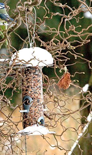dobar 10089 Futterspender mit vier Futterplätzen für Vögel, Futterstation-Futtersäule zum Aufhängen für Wildvögel, 14 x 14 x 26 cm, metall - 3