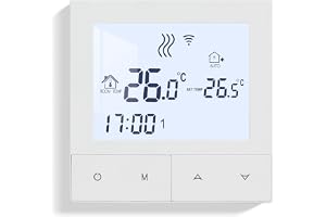 Beok Tuya Wifi Golvvärme Termostat,Smart Termostat Vattenburen Golvvärme,Programmerbar rumstermostatkompatibel med Tuya Smart