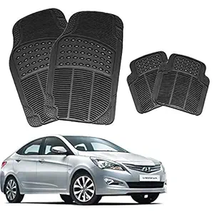 Shoolin Rubber Black Car Floor/Foot Mats for Hyundai Fluidic Verna