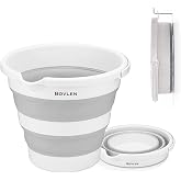 12 Litre Katlanabilir Kova - Akordiyon Katlanır Kova - Araba Kovası - Gri - 32.5 x 27.5 x 6 cm - PP+ TPR