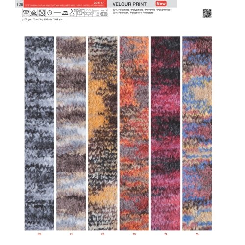 Katia Velour Print – Farbe: Grises/Negro/Blanco (70) – 100 g / ca. 150 m Wolle - 3