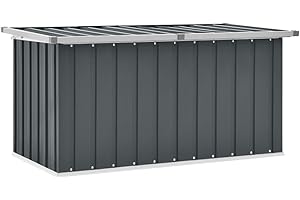 FIRBNUS Baule da Giardino Grigio 129x67x65 cm Baule Da Esterno Cassapanca Contenitore Da Esterno Baule Esterno Panca Contenitore Esterno Baule Da Esterno Grande Acciaio zincato