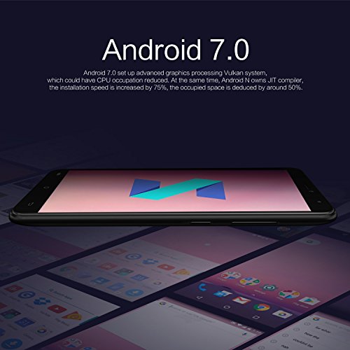 Cubot HAFURY UMAX (2017) Android 7.0 Nougat Smartphone ohne Vertrag 6 Zoll HD IPS Touch Dispaly mit 4500 mAh Akku, Dual SIM, 2GB Ram+16GB interner Speicher, 13MP Hauptkamera / 5MP Frontkamera, 2.5D gebogenes Kapazitiver Bildschirm, nutzbares GPS, Benachrichtigung LED, Gold