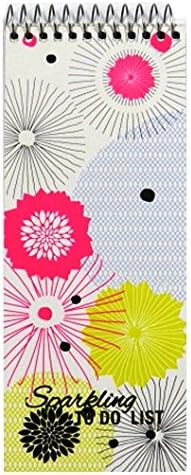 Sparkling To Do List Slim Notepad - Flowers Design - by Inspira