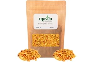 Maven Wholefoods Bombay Mix Coarse 500g - A Mix of Gram Flour Noodles, Peas, Peanuts and Lentils | GMO Free | Vegan | Ideal for Snacking | Dairy Free | Suitable for Vegetarians (500g)