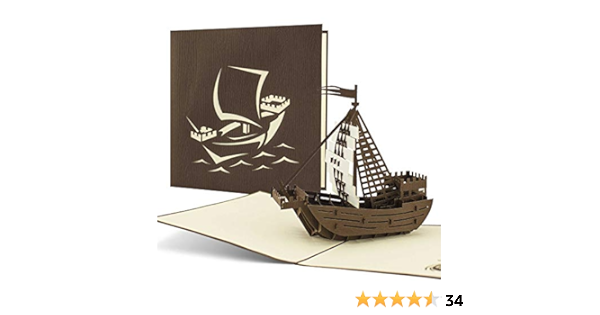 Carte Originale Avec Bateau Cogue Carte D Anniversaire B09 Amazon Fr Fournitures De Bureau
