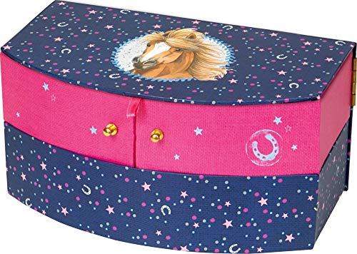 Preisvergleich Produktbild Spiegelburg Mini Kommode Schatztruhe mit Pferdemotiv aus laminierter Pappe