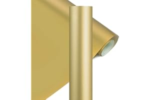 YRYM HT Heat Transfer Vinyl - 12" x 5ft(30.5x152CM) Gold Premium HTV Vinyl Roll for T-Shirts,Gold Iron on Vinyl for DIY Heat Vinyl Design - Easy to Cut & Weed