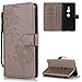 Produktbild FNBK Sony Xperia XZ2 Hülle Leder Grau Löwenzahn Blumen Handyhülle Leder Flip Wallet Cover Tasche Stand Case Card Slot Magnetverschluß Kratzfestes Schutzhülle