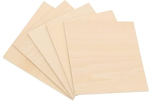 COHEALI Plywood Sheets 10 X 10cm 5pcs Wood Sheets Unfinished Wooden Planks DIY Wooden Craft Sheets Blank Wood Boards Wood Pieces for DIY Crafts Wooden Mini House Boat Airplane Hardboard Sheets