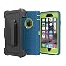 Produktbild esellerbox iPhone 6 6S Fall Heavy Duty Ganzkörper-Rugged Hybrid-Dual-Layer Verteidigung Schutzhülle mit Holster Gürtelclip Integrierter Displayschutzfolie Case für Apple iPhone 6/6S, Blue&Green