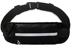 AfitLulu Laufgürtel für Handy mit Trinkflaschenhalterung und Kopfhöreröffnung, Gürteltasche Bauchtasche Hüfttasche Brustbeutel mit verstellbarem Gurt und Reflektorstreifen für Laufen Joggen (Schwarz)
