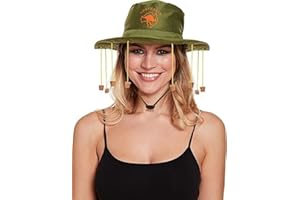 MISSHASHTAG® Adult Australian Cork Hat & Inflatable Kangaroo Aussie Australia Fancy Dress Kit