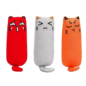 Qpets 3 Pack Pet Toy Catnip Toys Cat Catnip Teeth Cleaning Toys Cat Interactive Toys Pure Cotton Toy