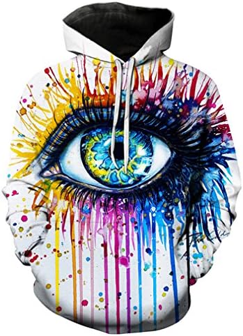 Splash paint Eye Hoodies Men Women 3D Sweatshirts Novelty Male Pullover Autumn Spring Tracksuits Hooded Jacket Quality Outwear LMS041 M
