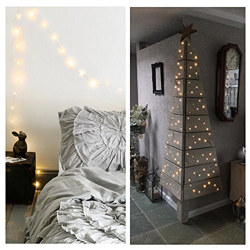 Lichterkette Kupferdraht, Sunix LED Lichterkette, 11 Meter 110 LED Sternklar Lichterketten Warmweiß Dimmbar Beleuchtung Dekoration mit Fernbedienung für Weihnachten, Hochzeit, Party, Balkon, Terrasse, Fenster, Treppe, Bar, etc - 9