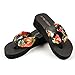 Produktbild feiXIANG boho Blumen pantoffeln flip - flops keil plattform Strand sandals (39, Schwarz)