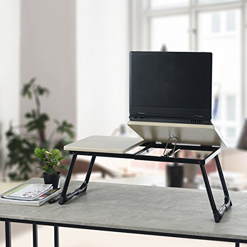 GreenForest Laptop Tisch Computertisch Schreibtisch 65.0CM*30.0CM*29.0CM Schwarz+Beige - 8