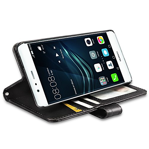 Huawei P9 H  lle Brieftasche mit Standfunktion Kartenf  cher  Flycool Ledertasche f  r Huawei P9