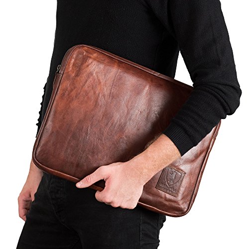 Laptoptasche H  lle f  r 15 4    15 6 zoll BERLINER BAGS    Amot    aus Leder Wasserdichte Notebooktasche Schutzh  lle mit Reissverschluss DIN A4 Brau