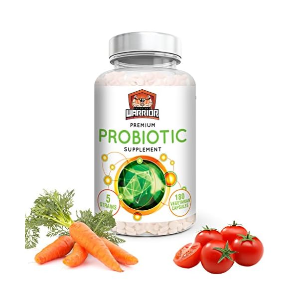 Probiotics - Advanced Multi-Strain Complex - 180 Vegetarian Capsules by Unchained Warrior® | High Strength Propriety Blend with Maximum Potency | Digestion Energy and Focus | Non-GMO | Made in the UK