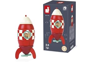 Janod J05207 Wooden Magnetic Rocket, Small (16 cm)