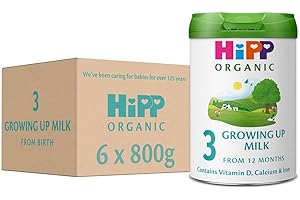 HiPP Organic 3 Growing Up Baby Milk Powder Formula, from 12 Months, 800g (Pack of 6)