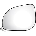 X AUTOHAUX Car Rearview Left Side Mirror Glass Replacement W/Backing Plate Heated White Glass for KIA Picanto 2007-2011