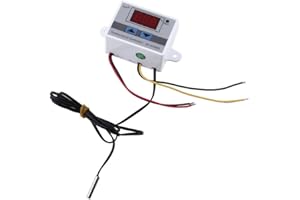 HUAIRDUM Regolatore di temperatura, 12 V ad alta precisione con termostato digitale Controllo della temperatura Interruttore con sonda