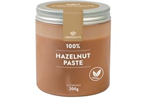 ‎ORIGONUTS PATISSERIE & CHOCOLATERIE ORIGONUTS, Haselnusspaste 100%, Haselnuss Creme, Haselnussmus, Eispaste - Perfekt als Beilage zu Desserts, Enthält keine Zusätzlichen Zutaten, Geschmack durch Rösten - 200g