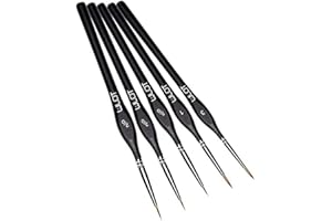 WLOT Pinceaux Peinture Professionnels Détail Ensemble de Pinceaux Pour Acrylique Huile Aquarelle Nail Art Pinceau de détail Ensemble,5 pièces.