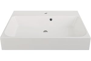 'aquaSu® Waschtisch cuVa, Mineralguss, Wandhängend oder als Aufsatzwaschtisch verwendbar, 60 cm, Weiß, Aufsatzwaschbecken