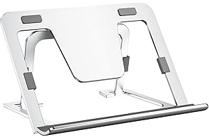 SHUOSUO Soporte Tablet Ajustable y Plegable, Soporte Delgado Portátil de Aluminio para Mesa, Compatible con iPad Pro/Air/Mini, Samsung Tab, Surface Pro, Kindle Fire (7-13") (Plata)
