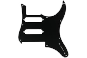 HANHUAGONGYIPING Pièces de guitare pour Yamaha Pacifica 112 V Style Pickguard 3 plis Noir