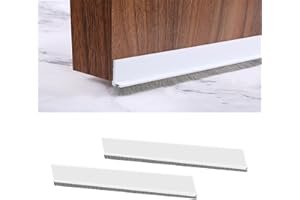 Furforstk Draught Excluder for Doors, 2 Pcs Door Sealing Strip, Energy Saving, Sound Insulation, Blocking Cold and Hot Air (White)