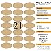 Produktbild Mr-LABEL® Brown Scallop Oval Kraft Labels -Self Adhesive Aufkleber für Geschenk-Dekoration | die Handwerk | Finishing Touch (25 Blatt / total 525pcs Labels) (10 sheets/Totally 210pcs Labels)