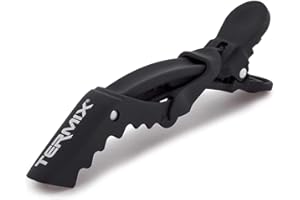 Termix Kit de 6 Pinzas Profesionales para el pelo. Color Negro Brillante. Disponible en 2 Acabados Diferentes. Sujeción Perfecta del Cabello.