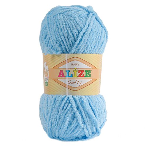 10 x 50g Kuschelgarn Kuschelwolle SOFTY by ALIZE #40 blau - 2