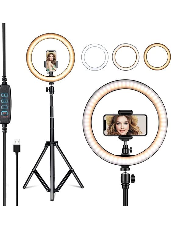 Mabron [15 ????? ????????] Big LED Ring Light for Photos & Videos - Compatible with Cameras & Smartphones, Provides Perfect Lighting for Clear, Bright Shots