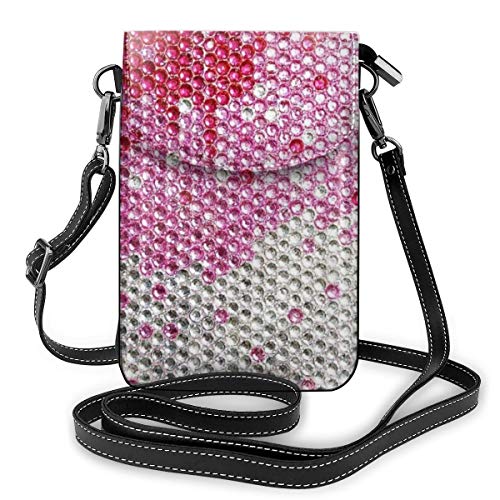 Preisvergleich Produktbild Goxegag Multifunktionale Leder Telefon Geldbörse, Leichte Kleine Schulter Umhängetasche Reisetasche Mit Verstellbarem Gurt Für Frauen- In pink glänzendem Finish geblendet