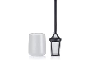 Barista & Co Brew It Stick Coffee & Tea Infuser - Plastic Reusable Coffee Strainer with Pot Holder - Black/Grey Coffee and Tea Steeper with Stainless Steel Mesh to Use a Medium to Coarse Ground Coffee