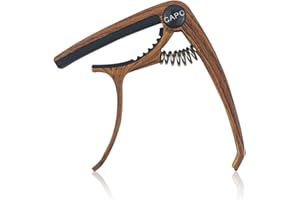 LULIYLDJ 1 Stück Gitarren-Kapodaster, Gitarren-Kapodaster mit Holzmaserung, einstellbare Federspannung, geeignet für akustische und elektrische Gitarren, Ukulelen, Mandolinen und Banjos