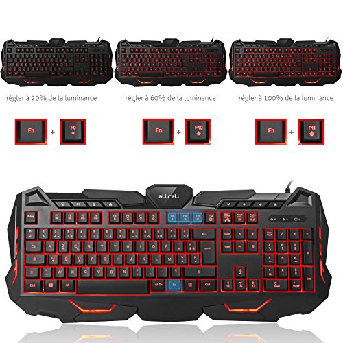 aLLreLi-K617-Clavier-Gaming-USB-Rtroclair-LED-3-Couleur-FR-Layout-Azerty