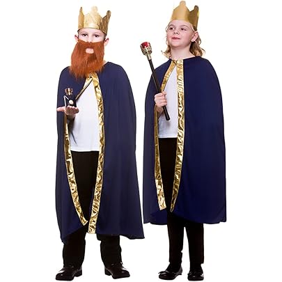 Childrens Burgandy Deluxe King Queen Robe & Crow