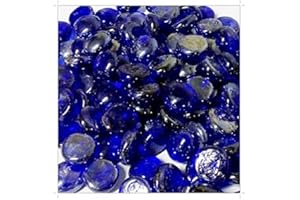 SOOTHING IDEAS 100 Dark Blue Round Glass Pebbles/Stones/Gems/Nuggets/Beads 17-20mm